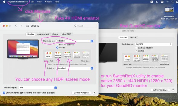 app to make screen 2560 resolution for mac mini